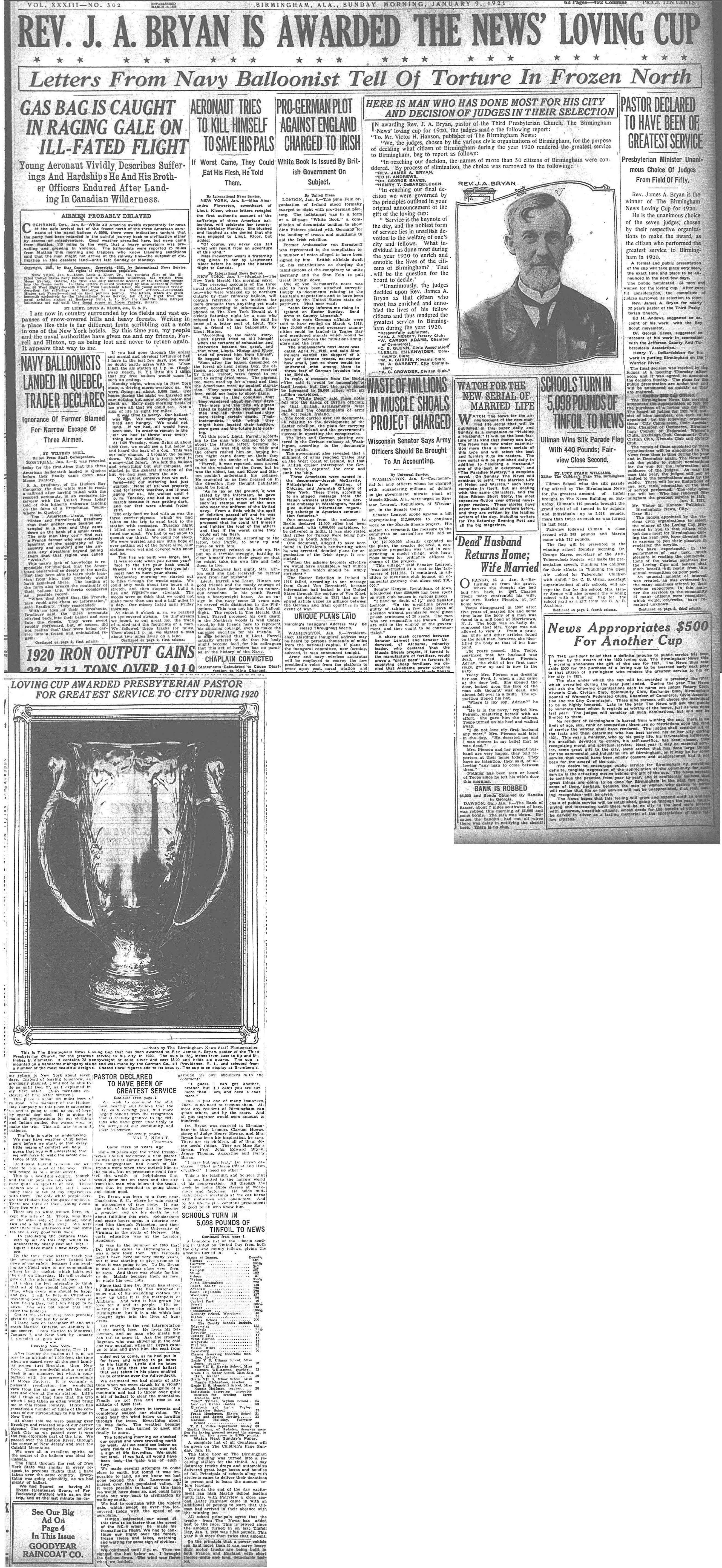 J.A. Bryan Is Awarded The News' Loving Cup